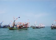 Puluhan Nelayan Pesisir Bandar Lampung Ikuti Kirab Pemilu 2024
