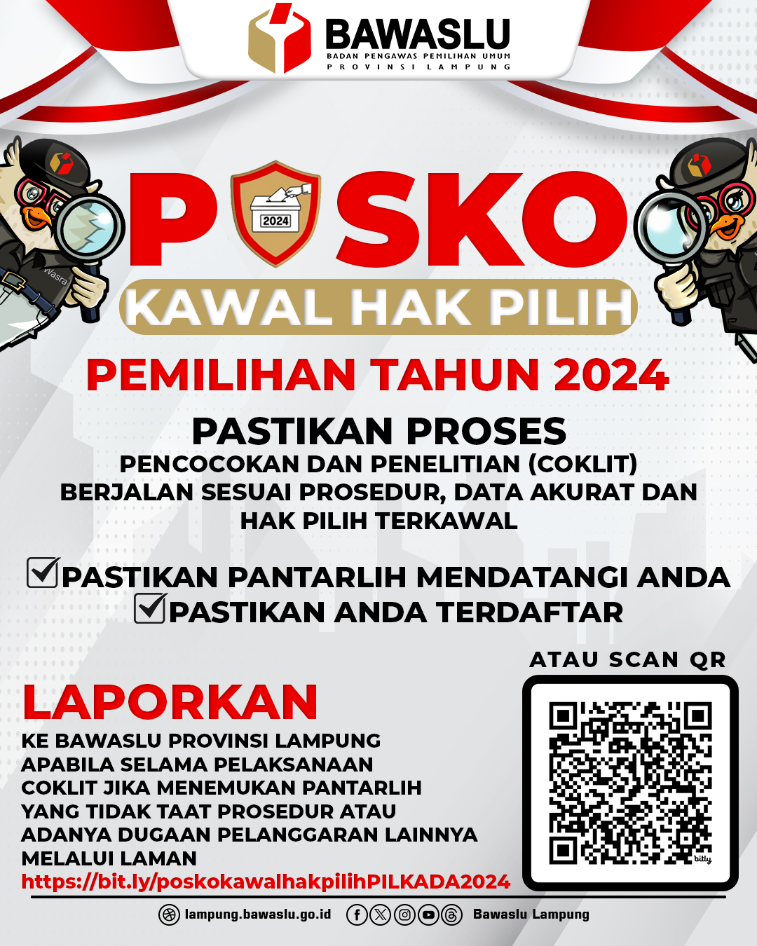 Bawaslu Lampung Luncurkan 2.899 Posko Kawal Hak Pilih untuk Proses Coklit