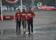 Pemkot Metro Gelar Upacara Peringatan Haornas Di Tengah Guyuran Hujan Deras