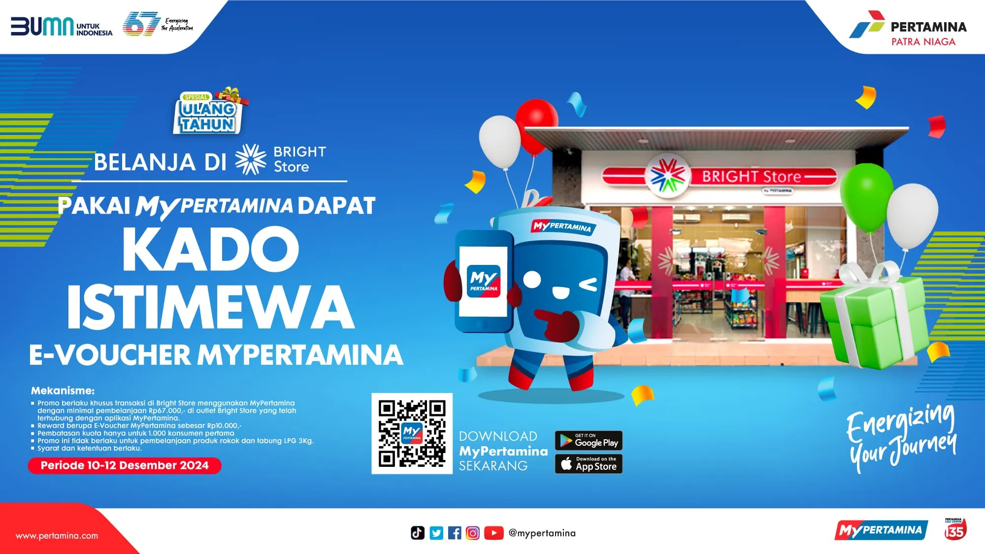 Spesial HUT Pertamina, Makin Untung Belanja di Bright Store Pakai MyPertamina