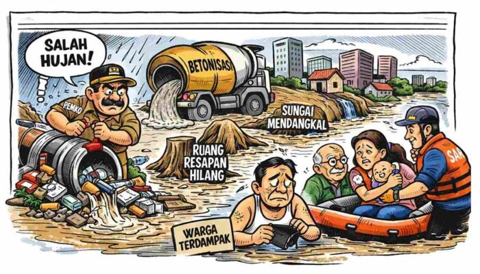 Kota di Bawah Air Banjir Bandar Lampung