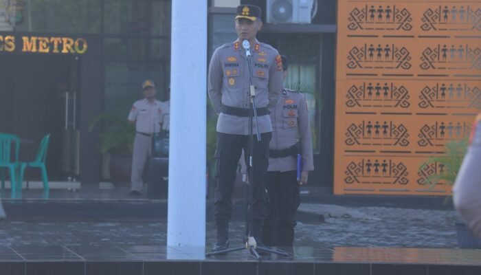 Pimpin Apel Siaga May Day, Kapolres Metro Polda Lampung Pastikan Personel Tetap Siaga Penuh.